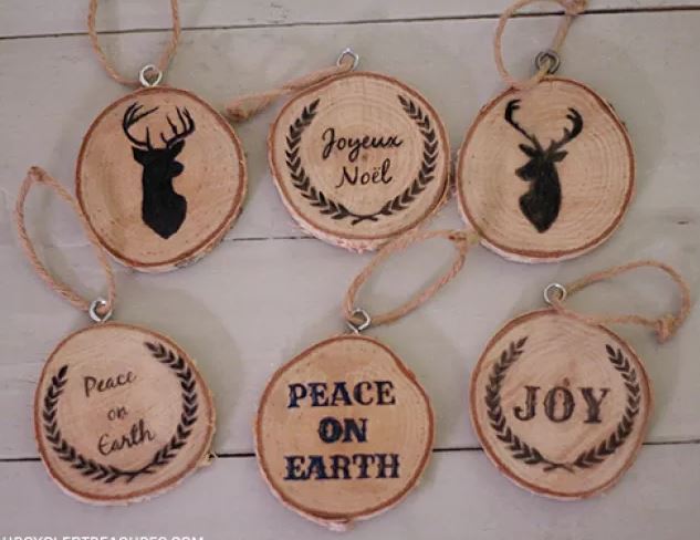 deco noel avec rondelles de bois